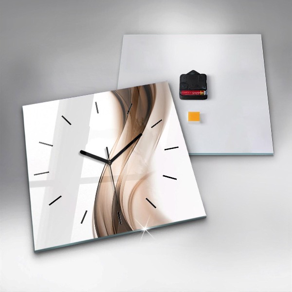 Square glass wall clock Abstraction line