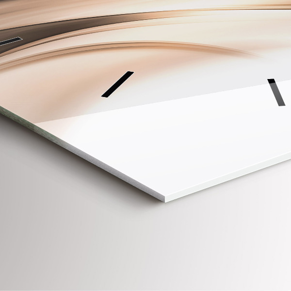 Square glass wall clock Abstraction line