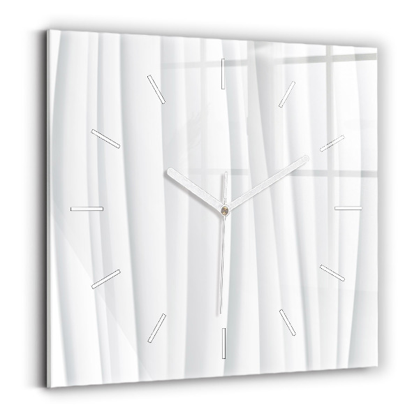 Square glass wall clock Waves texture
