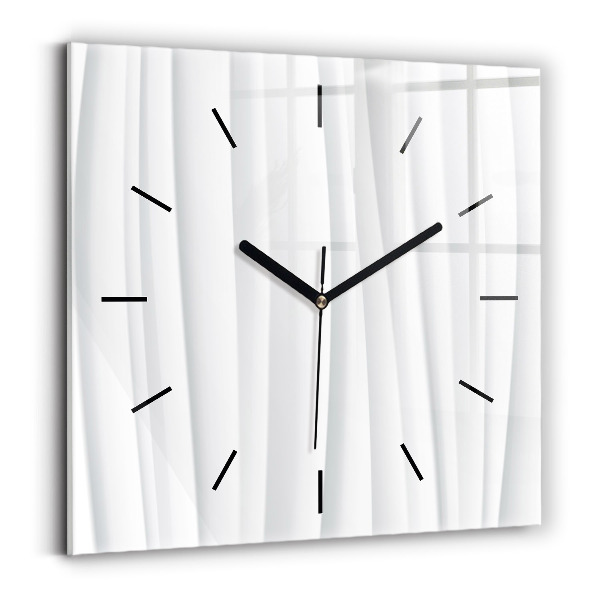 Square glass wall clock Waves texture