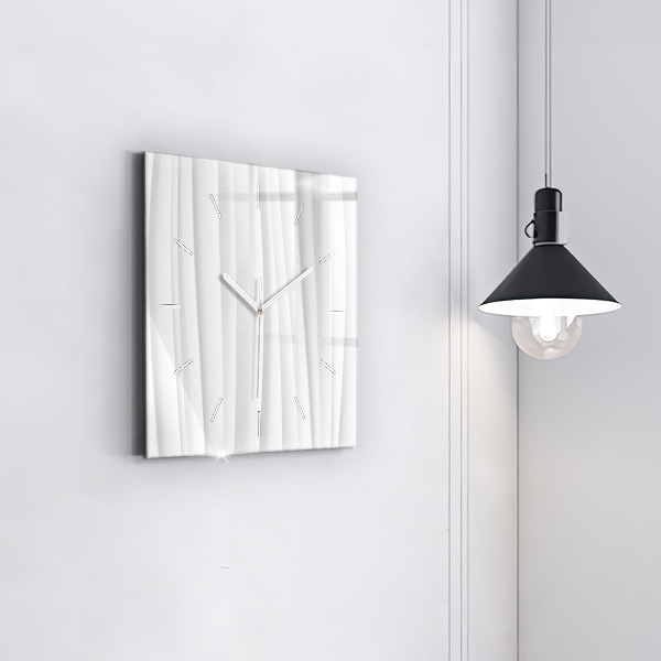 Square glass wall clock Waves texture