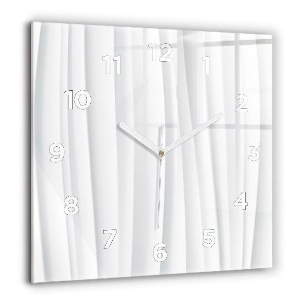 Square glass wall clock Waves texture