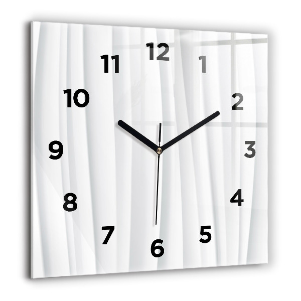 Square glass wall clock Waves texture