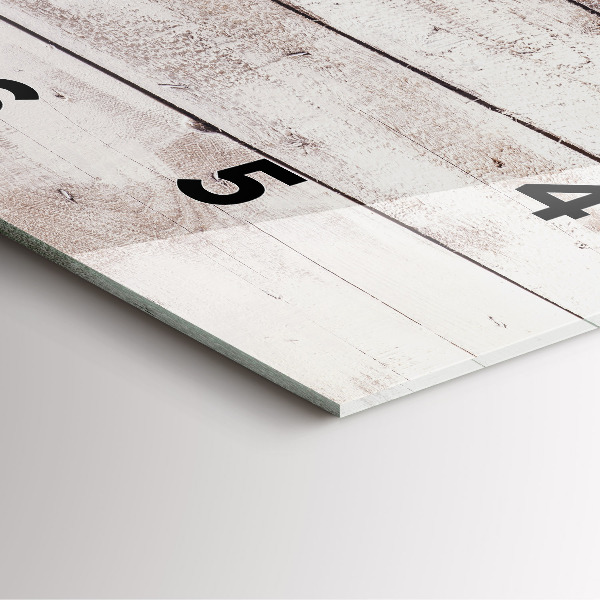 Square glass wall clock Light wood planks