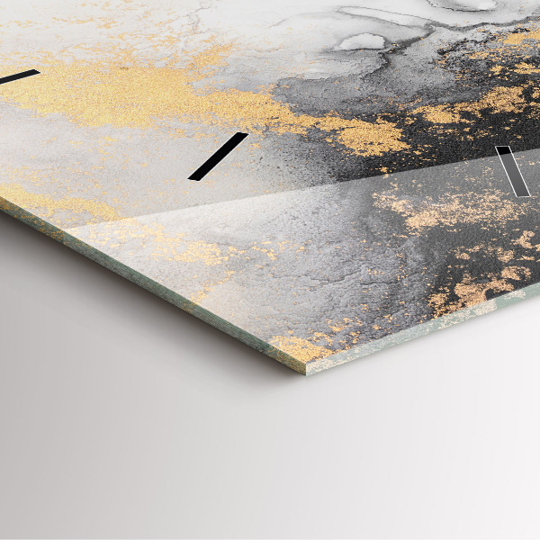Square glass wall clock Artistic marble