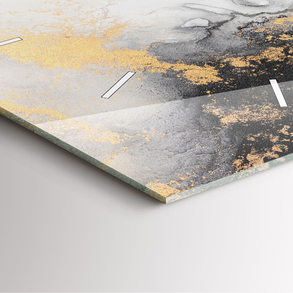 Square glass wall clock Artistic marble