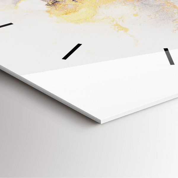 Square glass wall clock Marble pattern