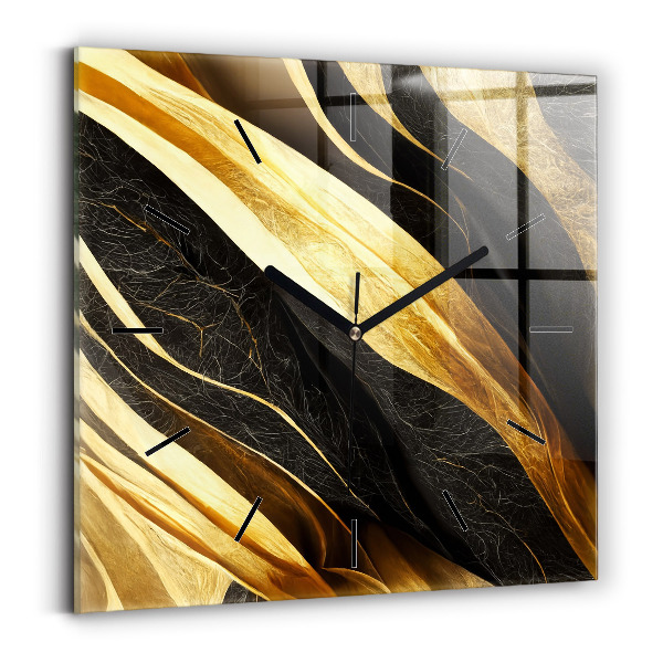 Square glass wall clock Elegant abstraction