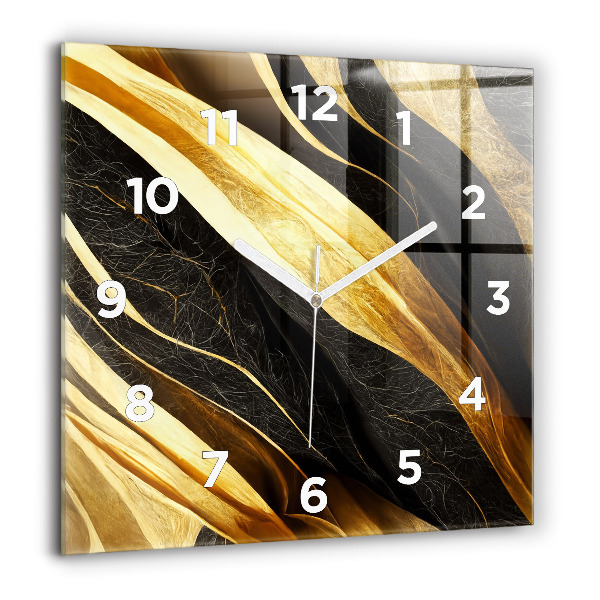 Square glass wall clock Elegant abstraction