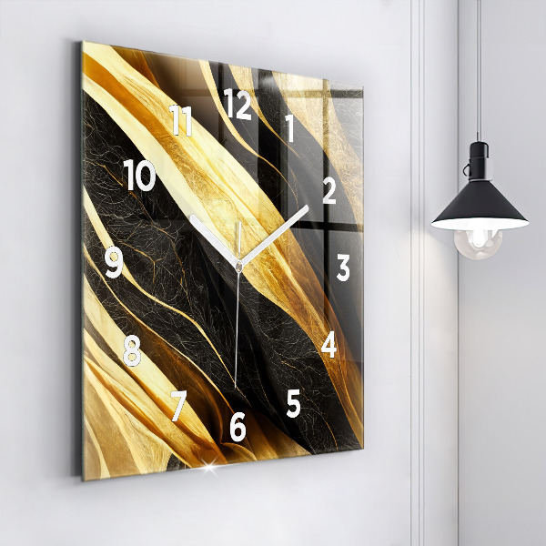 Square glass wall clock Elegant abstraction