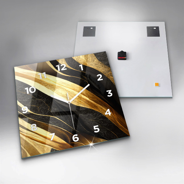 Square glass wall clock Elegant abstraction