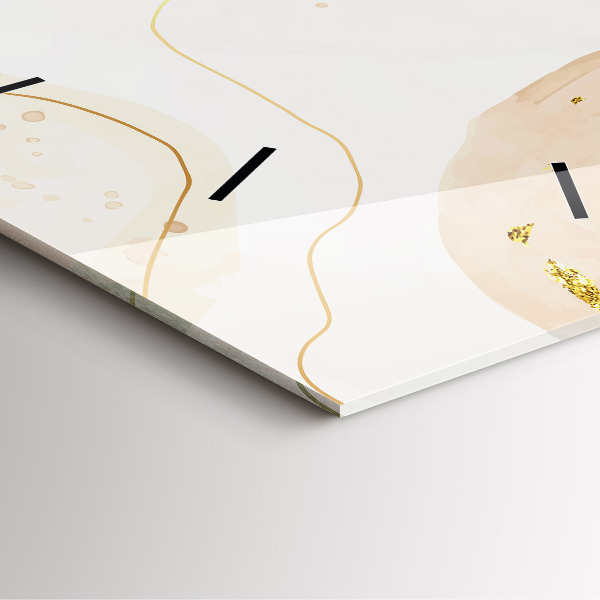 Square glass wall clock Watercolor stains