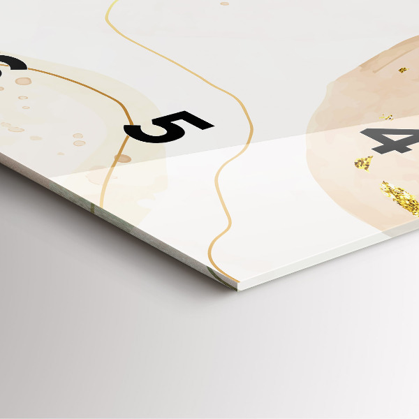 Square glass wall clock Watercolor stains