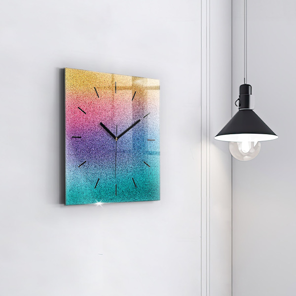Square glass wall clock Gradient pattern