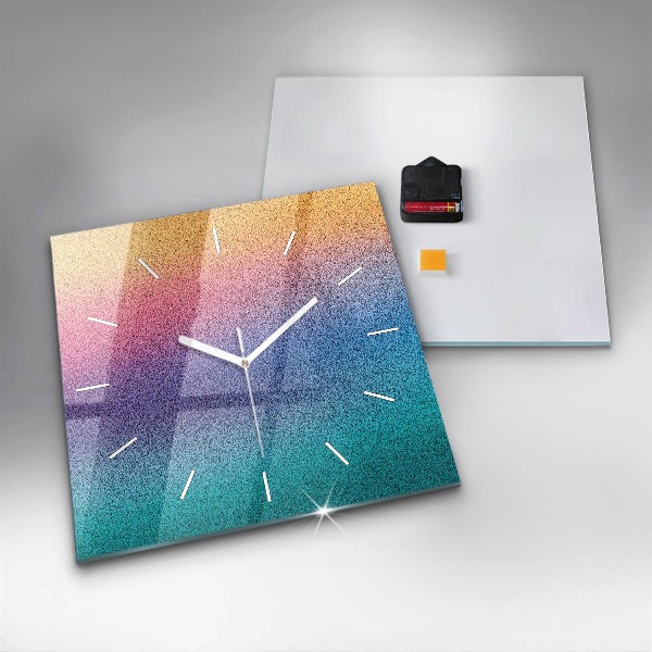 Square glass wall clock Gradient pattern
