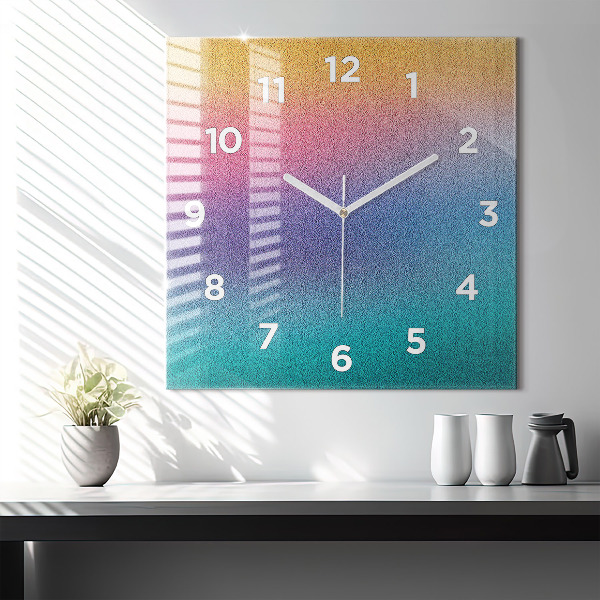 Square glass wall clock Gradient pattern
