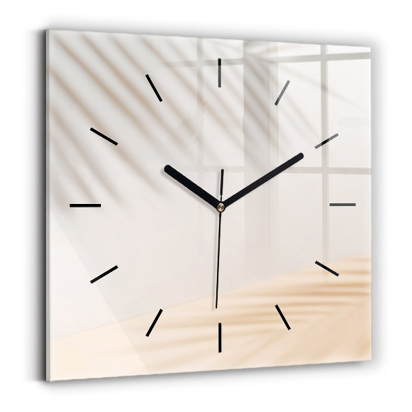 Square glass wall clock Creamy abstraction