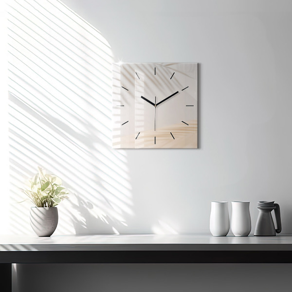 Square glass wall clock Creamy abstraction
