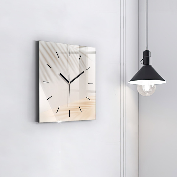 Square glass wall clock Creamy abstraction