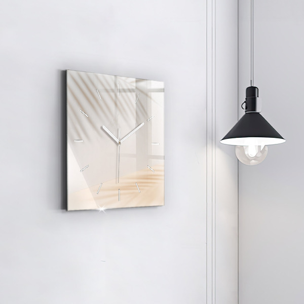 Square glass wall clock Creamy abstraction