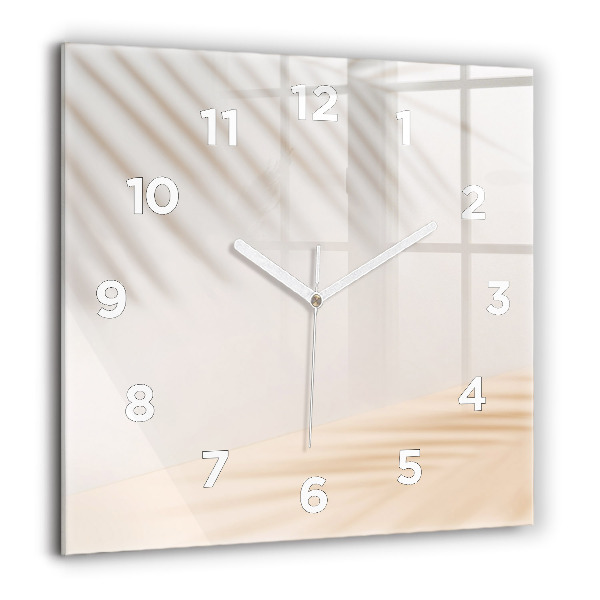 Square glass wall clock Creamy abstraction