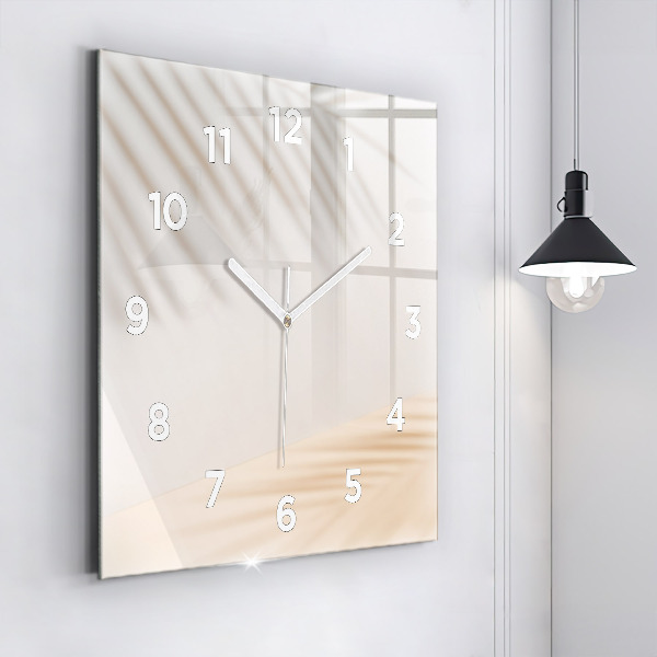 Square glass wall clock Creamy abstraction