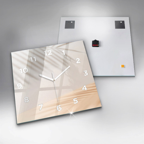 Square glass wall clock Creamy abstraction