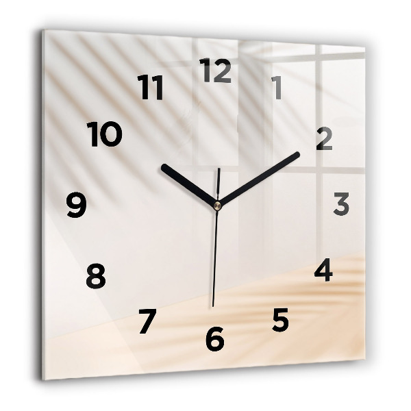 Square glass wall clock Creamy abstraction
