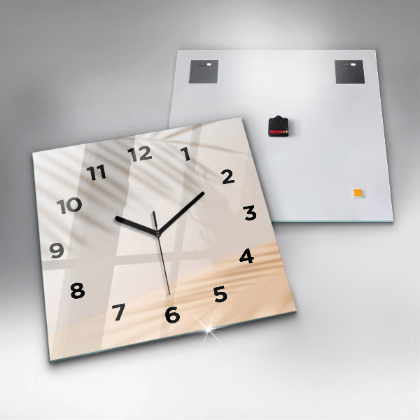 Square glass wall clock Creamy abstraction
