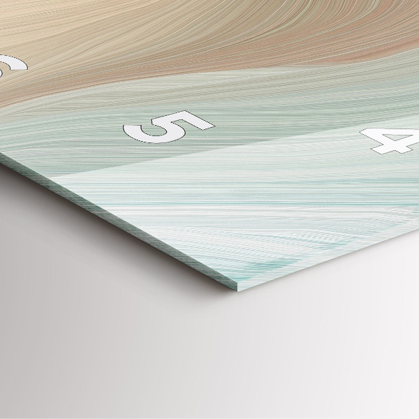 Square glass wall clock Wave abstraction