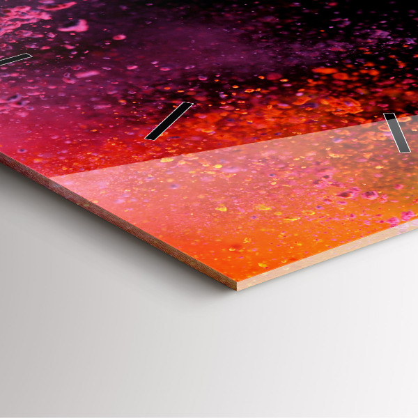 Square glass wall clock Explosion of colors