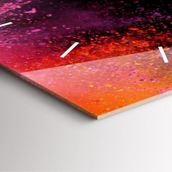 Square glass wall clock Explosion of colors