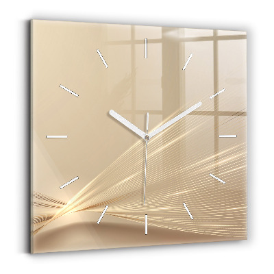 Square glass wall clock Abstract light