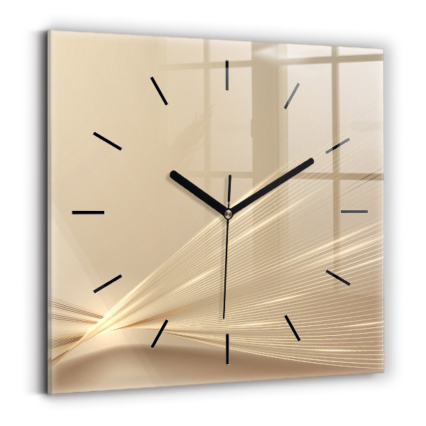 Square glass wall clock Abstract light
