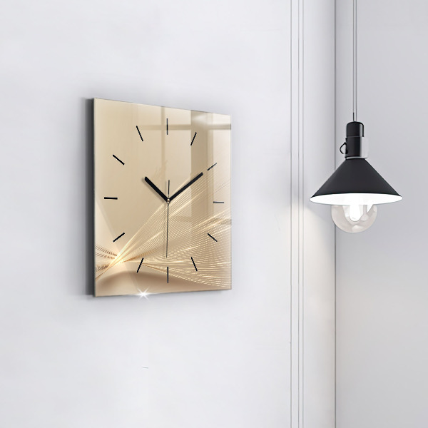 Square glass wall clock Abstract light