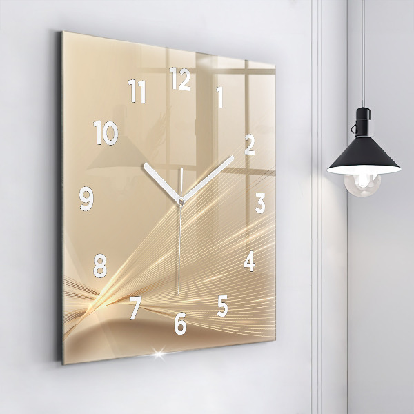 Square glass wall clock Abstract light