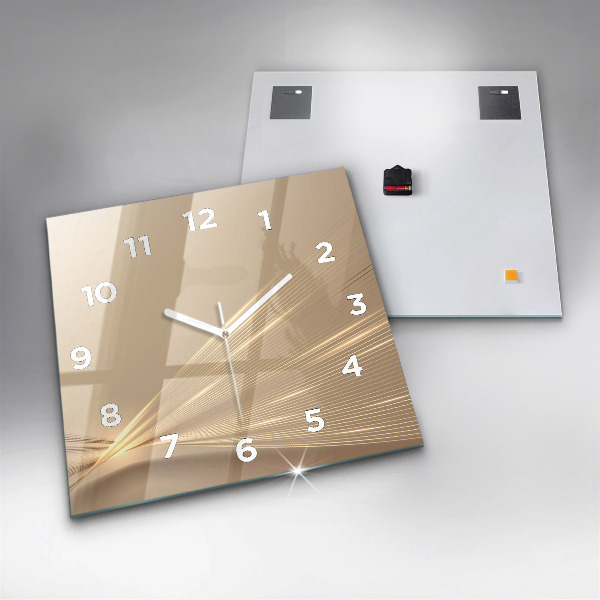 Square glass wall clock Abstract light