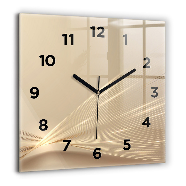 Square glass wall clock Abstract light