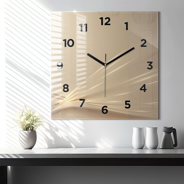 Square glass wall clock Abstract light