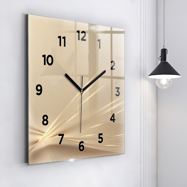 Square glass wall clock Abstract light