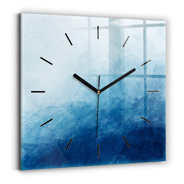 Square glass wall clock Abstraction water