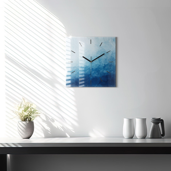 Square glass wall clock Abstraction water