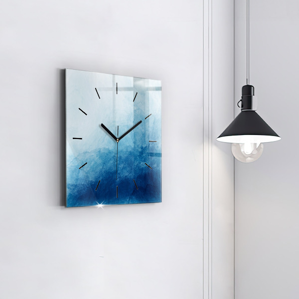 Square glass wall clock Abstraction water