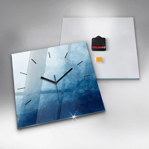Square glass wall clock Abstraction water
