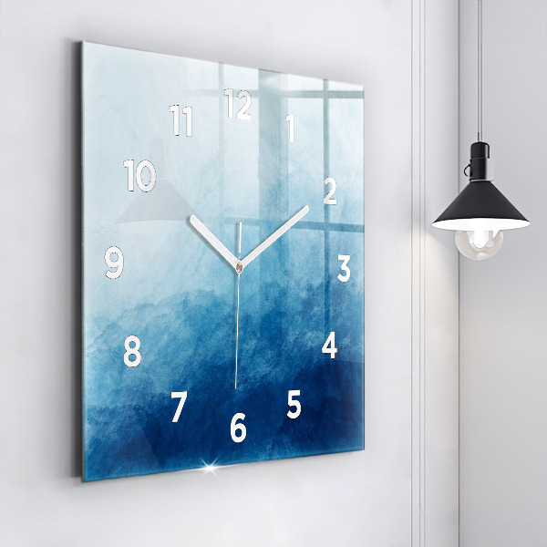 Square glass wall clock Abstraction water
