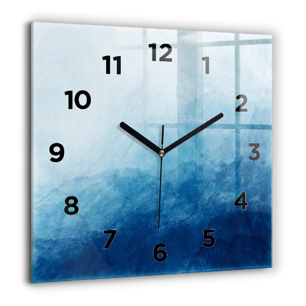 Square glass wall clock Abstraction water