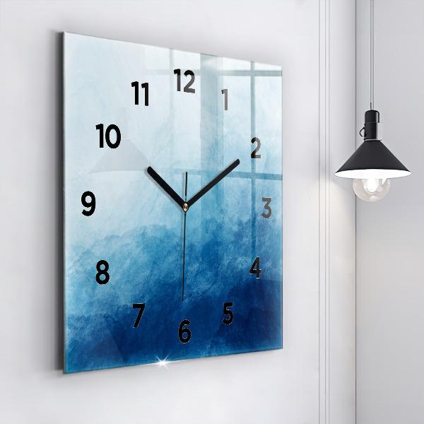 Square glass wall clock Abstraction water