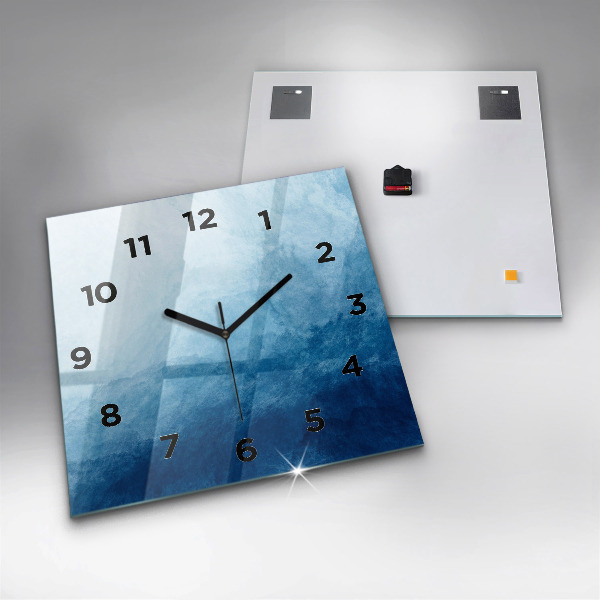 Square glass wall clock Abstraction water