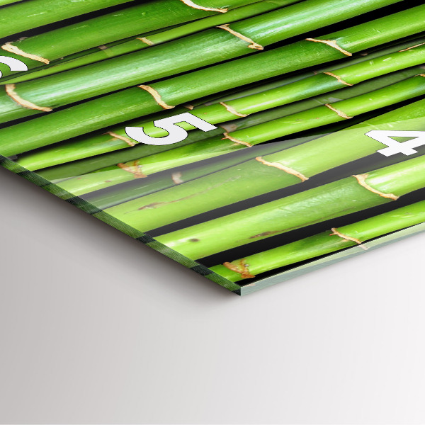 Square glass wall clock Asian Bamboo