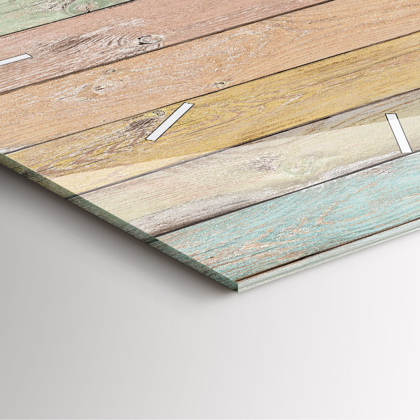Square glass wall clock Colorful boards